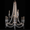 Varaluz 270C09TR Transcend Silver Barcelona 9-lt 2-tier Crystal Chandelier - Transcend Silver Image 1
