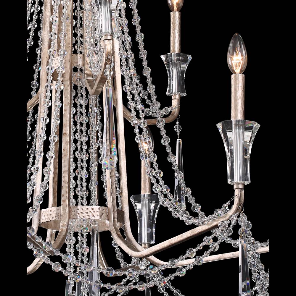 Varaluz Barcelona 9-lt 2-tier Crystal Chandelier - Transcend Silver