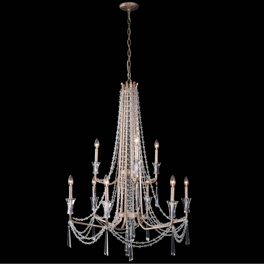 Varaluz 270C09TR Transcend Silver Barcelona 9-lt 2-tier Crystal Chandelier - Transcend Silver Image 6