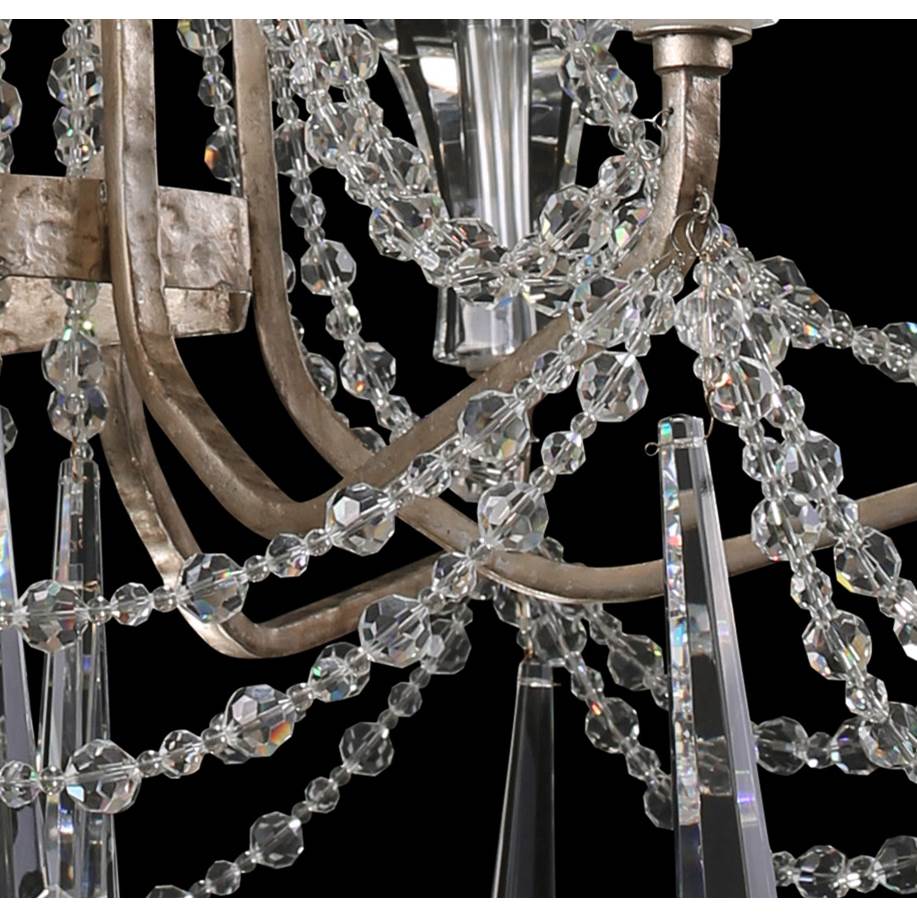 Varaluz 270C09TR Transcend Silver Barcelona 9-lt 2-tier Crystal Chandelier - Transcend Silver Image 4