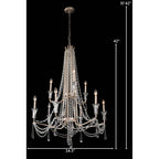 Varaluz 270C09TR Transcend Silver Barcelona 9-lt 2-tier Crystal Chandelier - Transcend Silver Image 3