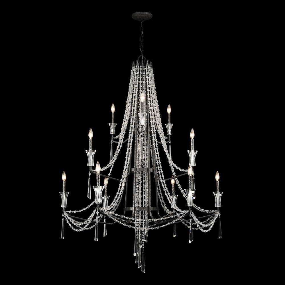 Varaluz Barcelona 12-lt 3-tier Crystal Chandelier - Onyx