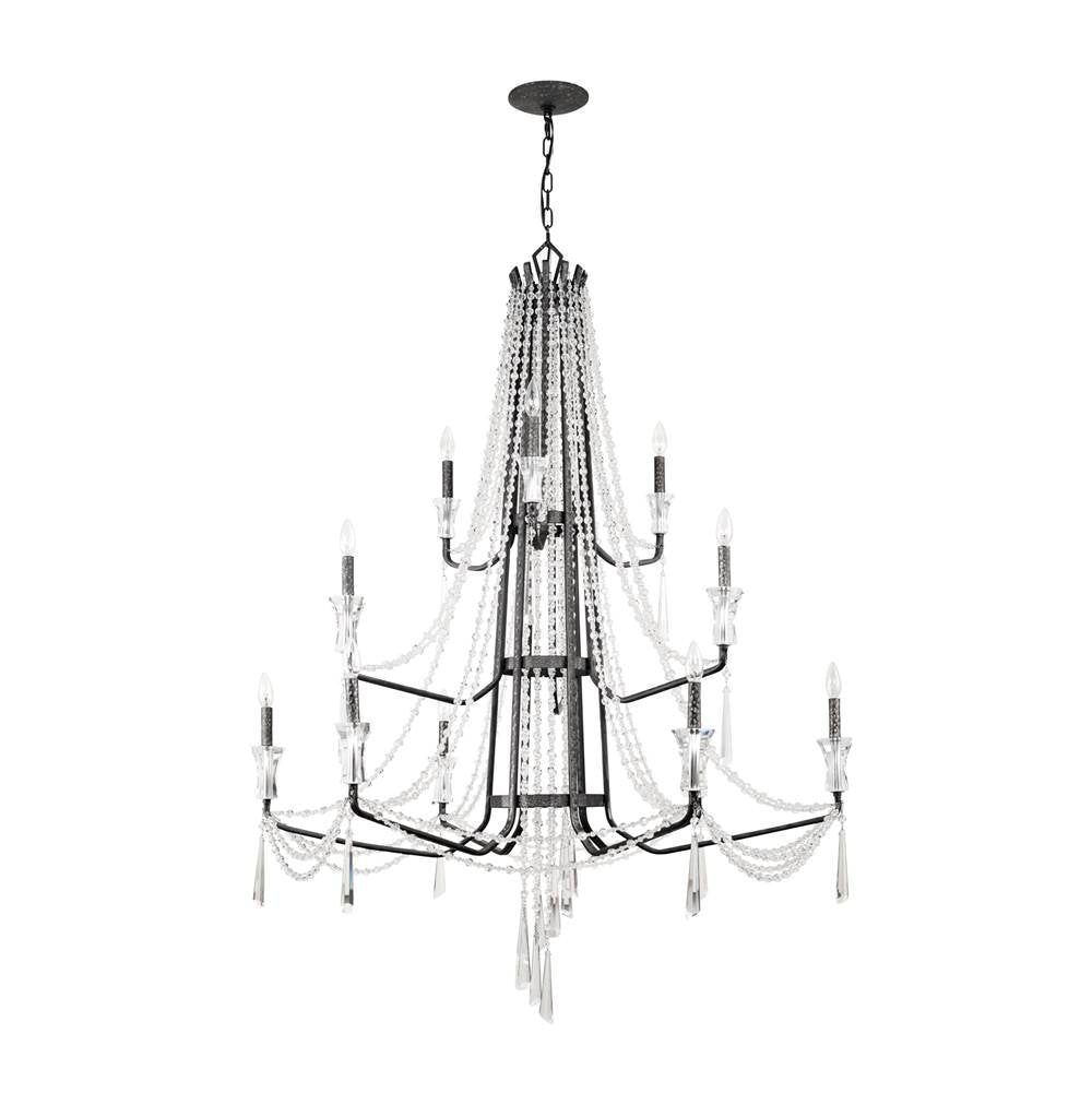 Varaluz 270C12OX Onyx Barcelona 12-lt 3-tier Crystal Chandelier - Onyx Image 2