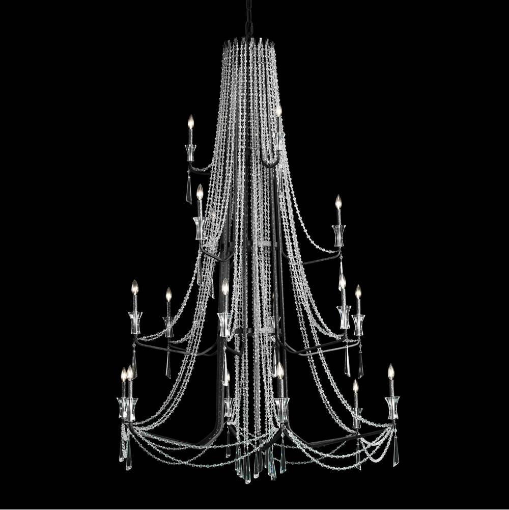 Varaluz 270C18OX Onyx Barcelona 18-lt 4-tier Crystal Chandelier - Onyx Image 1