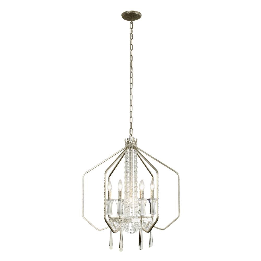 Varaluz 270P07TR Transcend Silver Barcelona 7-lt Crystal Pendant - Transcend Silver Image 1