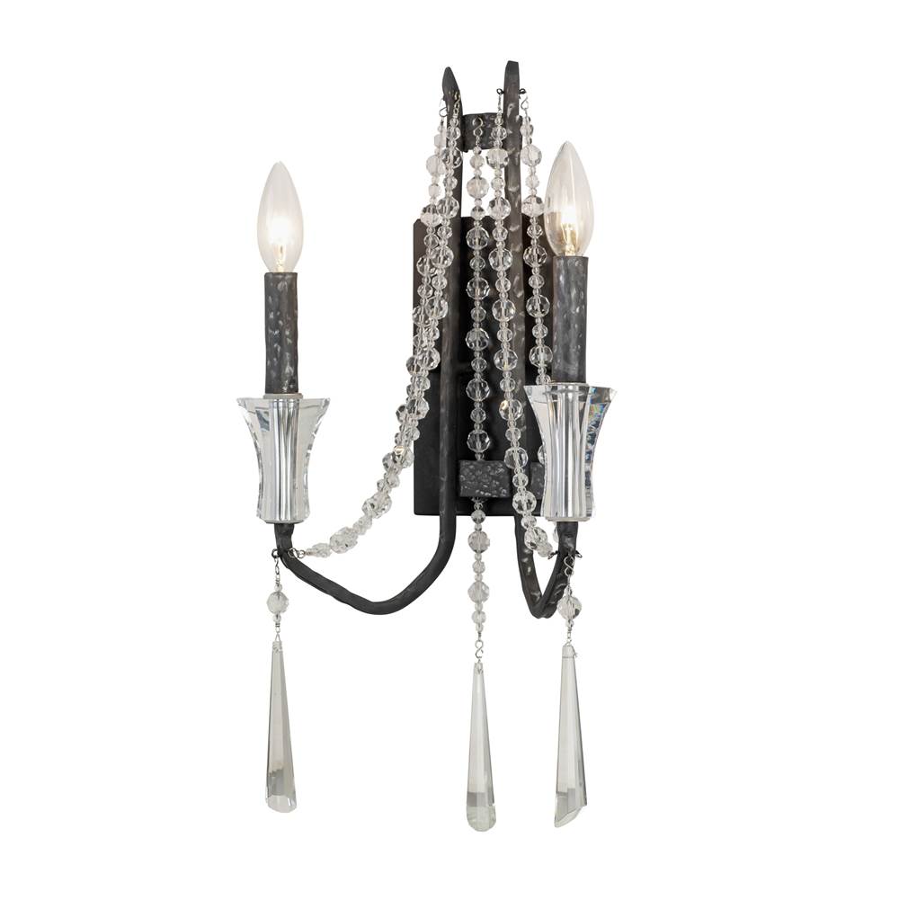 Varaluz 270W02OX Onyx Barcelona 2-lt Crystal Wall Sconce - Onyx Image 2