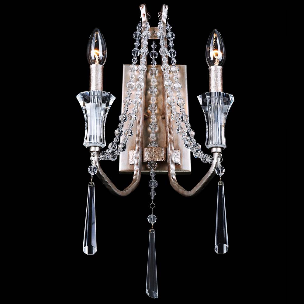 Varaluz Barcelona 2-lt Crystal Sconce - Transcend Silver