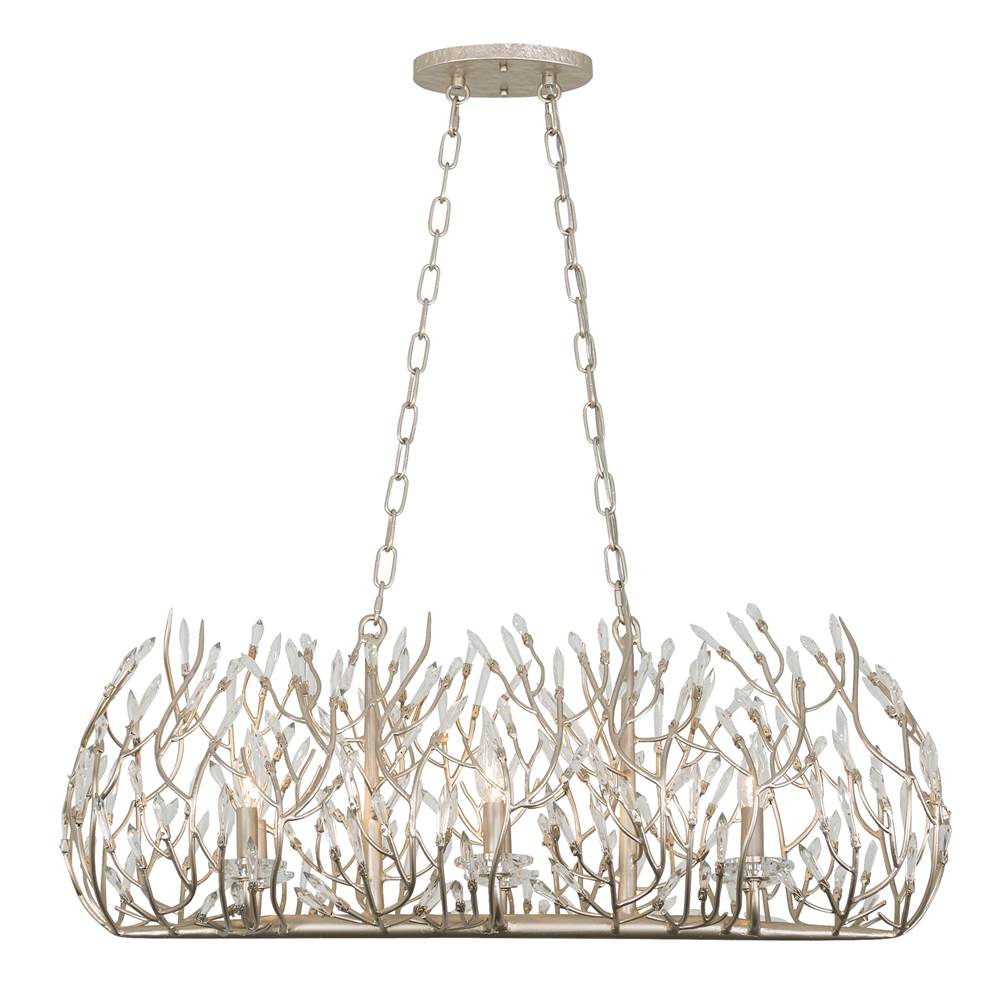 Varaluz 271N06GD Gold Dust Bask 6-lt Crystal Linear Pendant - Gold Dust Image 1
