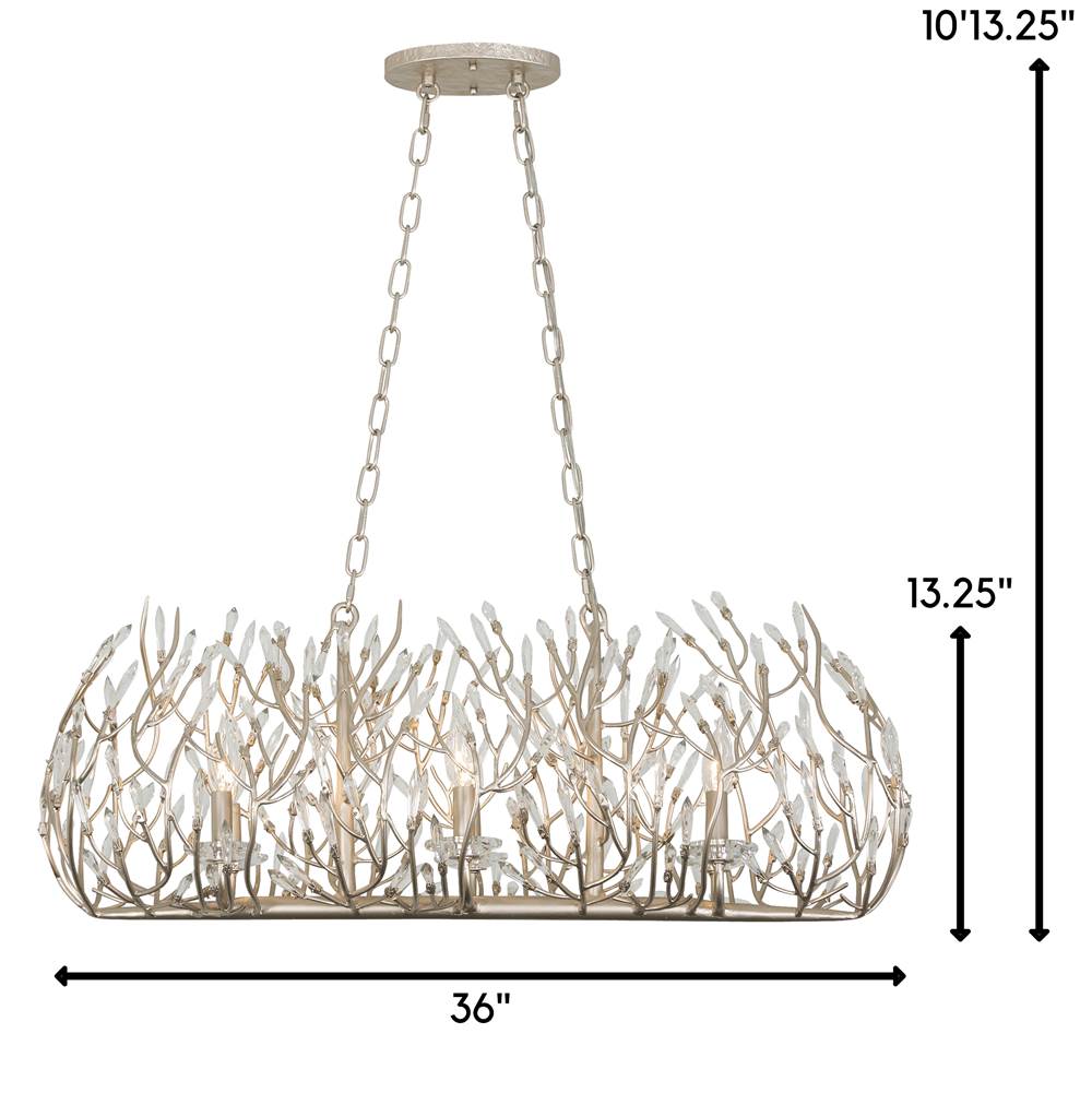 Varaluz 271N06GD Gold Dust Bask 6-lt Crystal Linear Pendant - Gold Dust Image 3