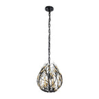 Varaluz 271N06MBFG Matte Black,French Gold Bask 6-lt Crystal Linear Pendant - Matte Black/french Gold Image 7