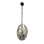 Varaluz 271N06MBFG Matte Black,French Gold Bask 6-lt Crystal Linear Pendant - Matte Black/french Gold Image 5