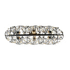 Varaluz 271N06MBFG Matte Black,French Gold Bask 6-lt Crystal Linear Pendant - Matte Black/french Gold Image 4