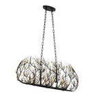 Varaluz 271N06MBFG Matte Black,French Gold Bask 6-lt Crystal Linear Pendant - Matte Black/french Gold Image 3