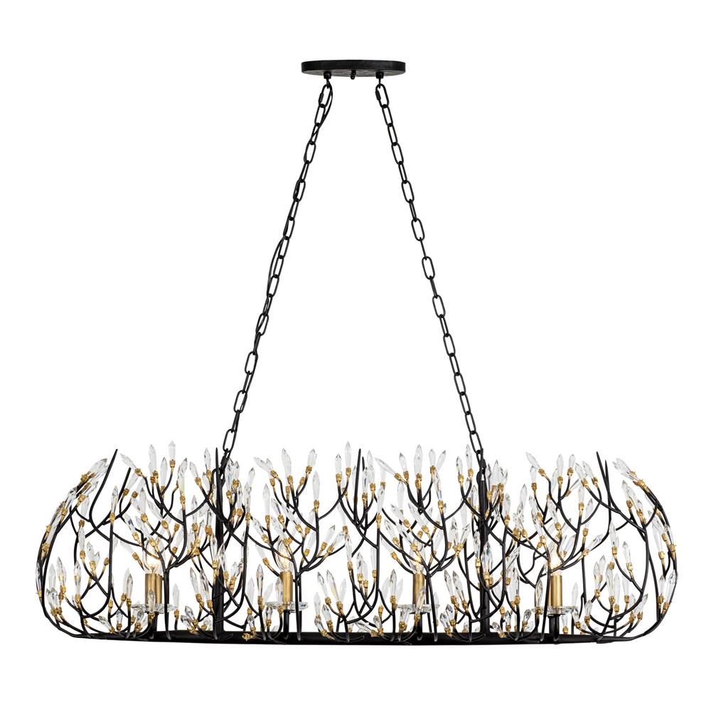 Varaluz Bask 8-lt Crystal Linear Pendant - Gold Dust