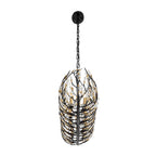 Varaluz 271N08MBFG Matte Black,French Gold Bask 8-lt Crystal Linear Pendant - Matte Black/french Gold Image 7