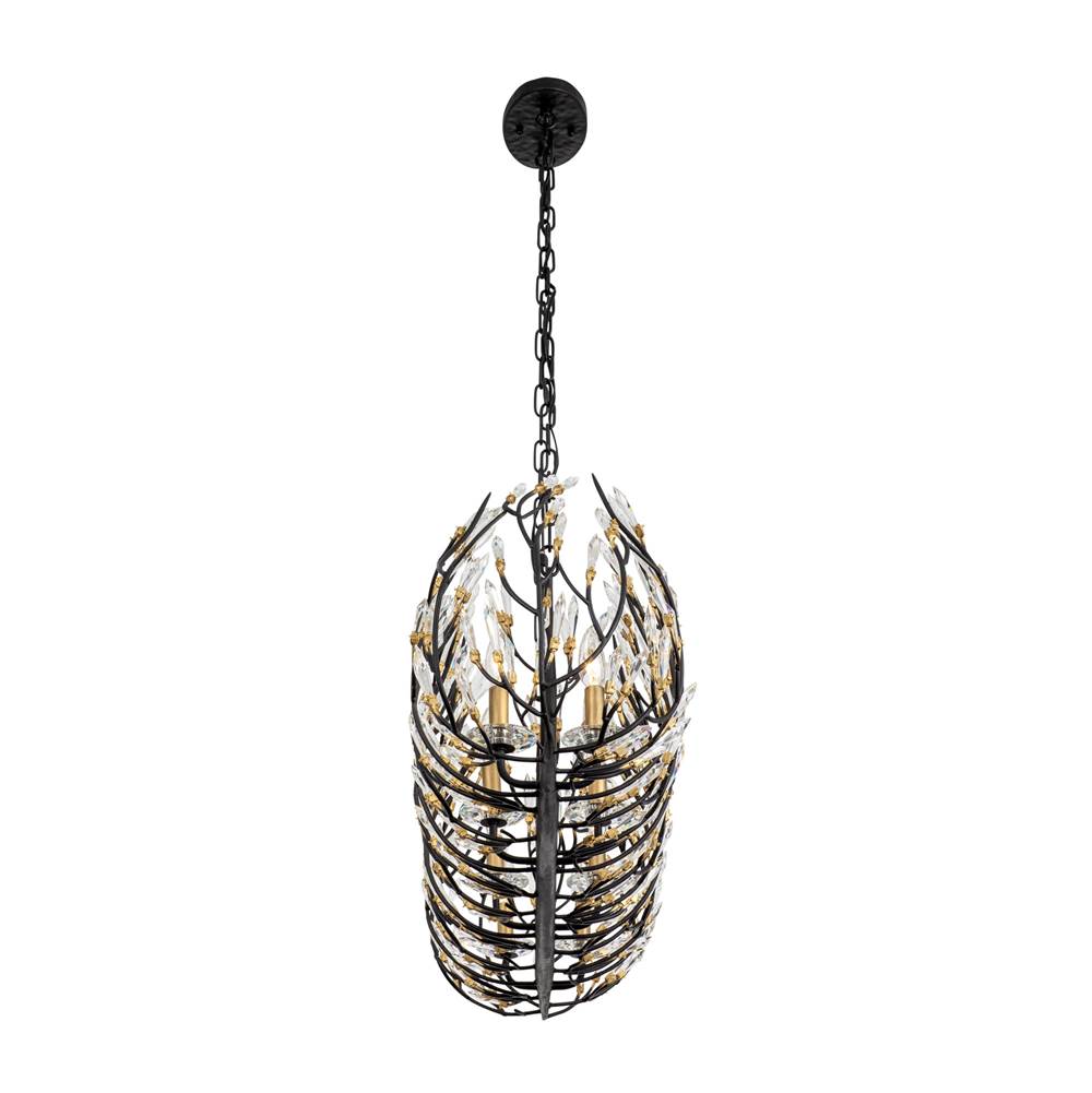 Varaluz 271N08MBFG Matte Black,French Gold Bask 8-lt Crystal Linear Pendant - Matte Black/french Gold Image 7