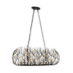 Varaluz 271N08MBFG Matte Black,French Gold Bask 8-lt Crystal Linear Pendant - Matte Black/french Gold Image 6