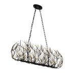 Varaluz 271N08MBFG Matte Black,French Gold Bask 8-lt Crystal Linear Pendant - Matte Black/french Gold Image 4