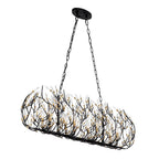 Varaluz 271N08MBFG Matte Black,French Gold Bask 8-lt Crystal Linear Pendant - Matte Black/french Gold Image 3