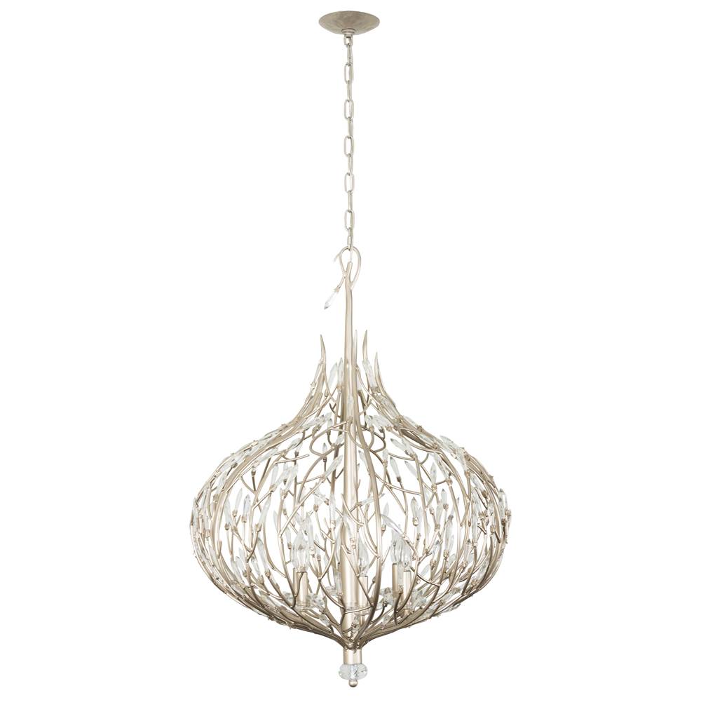 Varaluz Bask 6-lt Crystal Pendant - Gold Dust