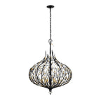 Varaluz 271P06MBFG Matte Black,French Gold Bask 6-lt Crystal Pendant - Matte Black/french Gold Image 5
