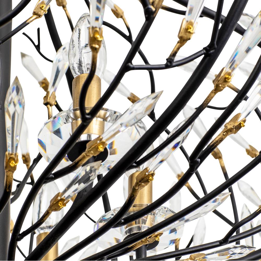 Varaluz 271P06MBFG Matte Black,French Gold Bask 6-lt Crystal Pendant - Matte Black/french Gold Image 3