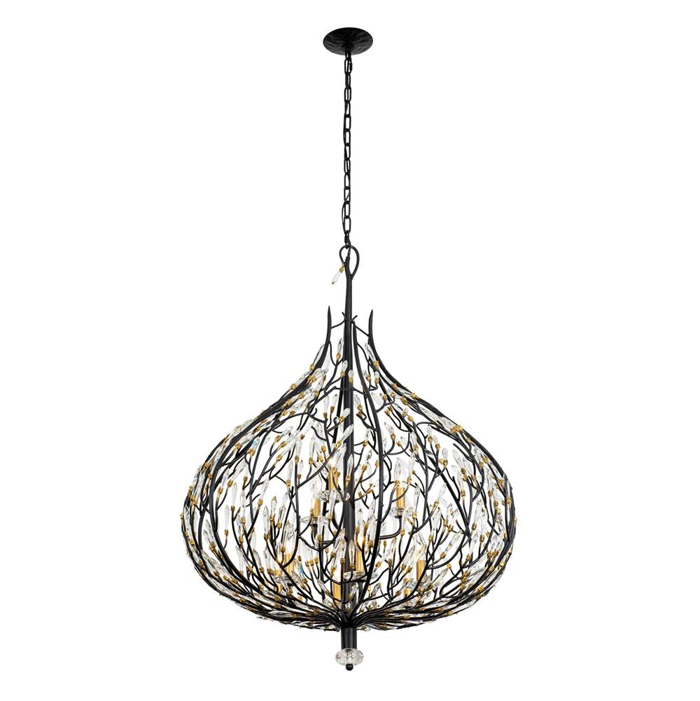 Varaluz Bask 9-lt Crystal Pendant - Gold Dust