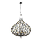 Varaluz 271P09MBFG Matte Black,French Gold Bask 9-lt Crystal Pendant - Matte Black/french Gold Image 4
