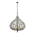 Varaluz 271P09MBFG Matte Black,French Gold Bask 9-lt Crystal Pendant - Matte Black/french Gold Image 3