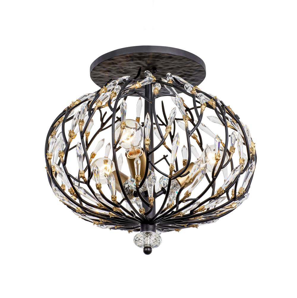 Varaluz Bask 3-lt Crystal Ceiling Mount - Gold Dust