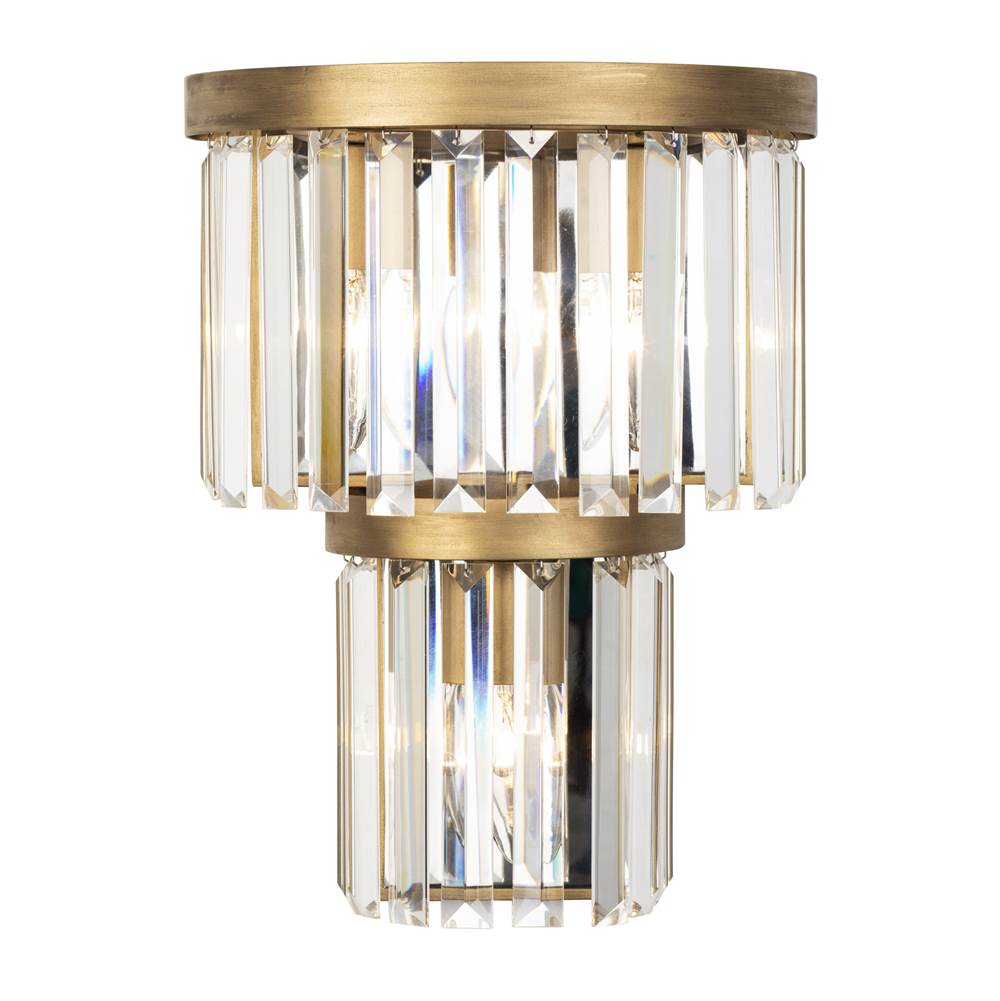 Varaluz 297W03HG Havana Gold Social Club 3-lt 2-tier Crystal Sconce - Havana Gold Image 1