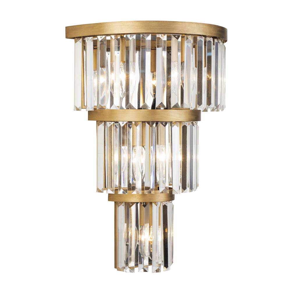 Varaluz Social Club Social Club 6-lt 3-tier Crystal Sconce - Havana Gold