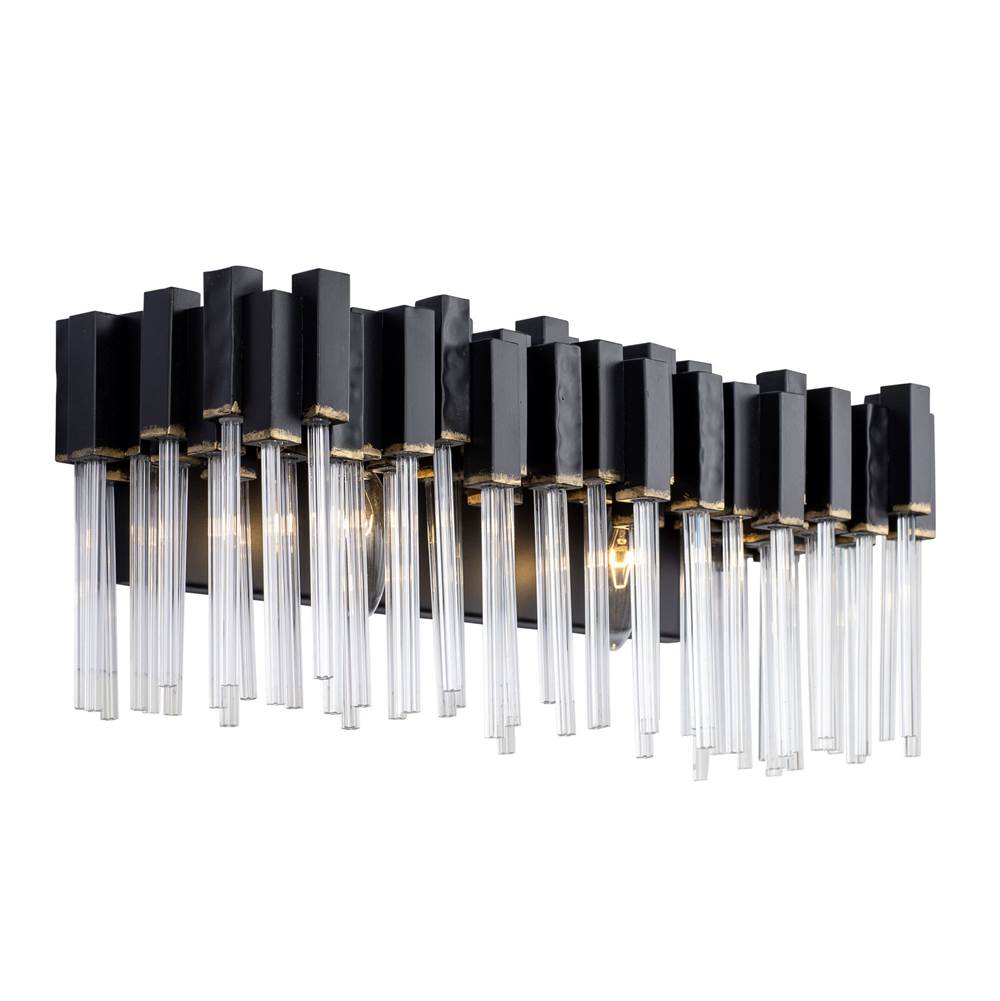 Varaluz 309B02MBFG Matte Black,French Gold Matrix 2-lt Bath - Matte Black/french Gold Image 1
