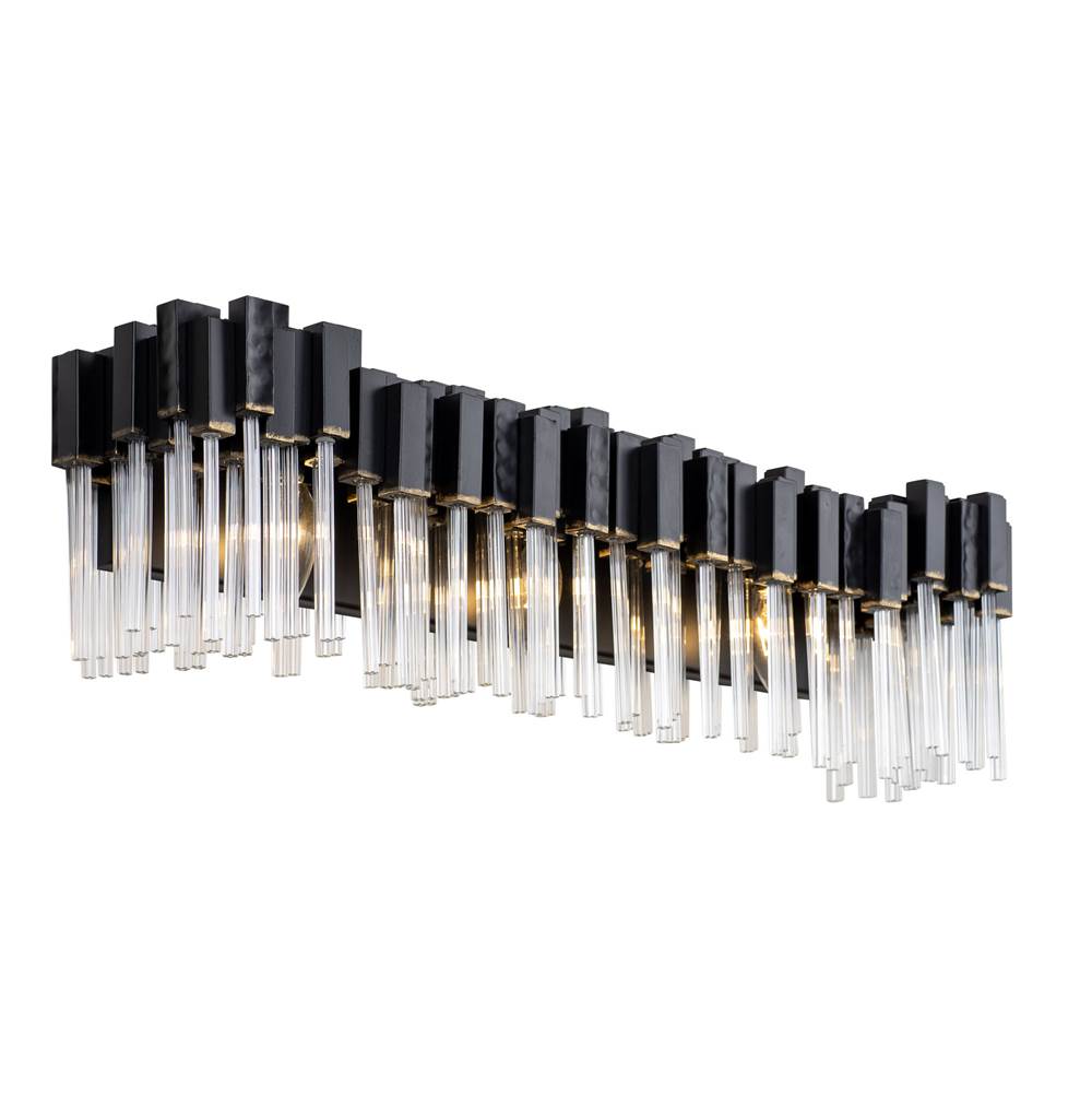 Varaluz 309B03MBFG Matte Black,French Gold Matrix 3-lt Bath - Matte Black/french Gold Image 1