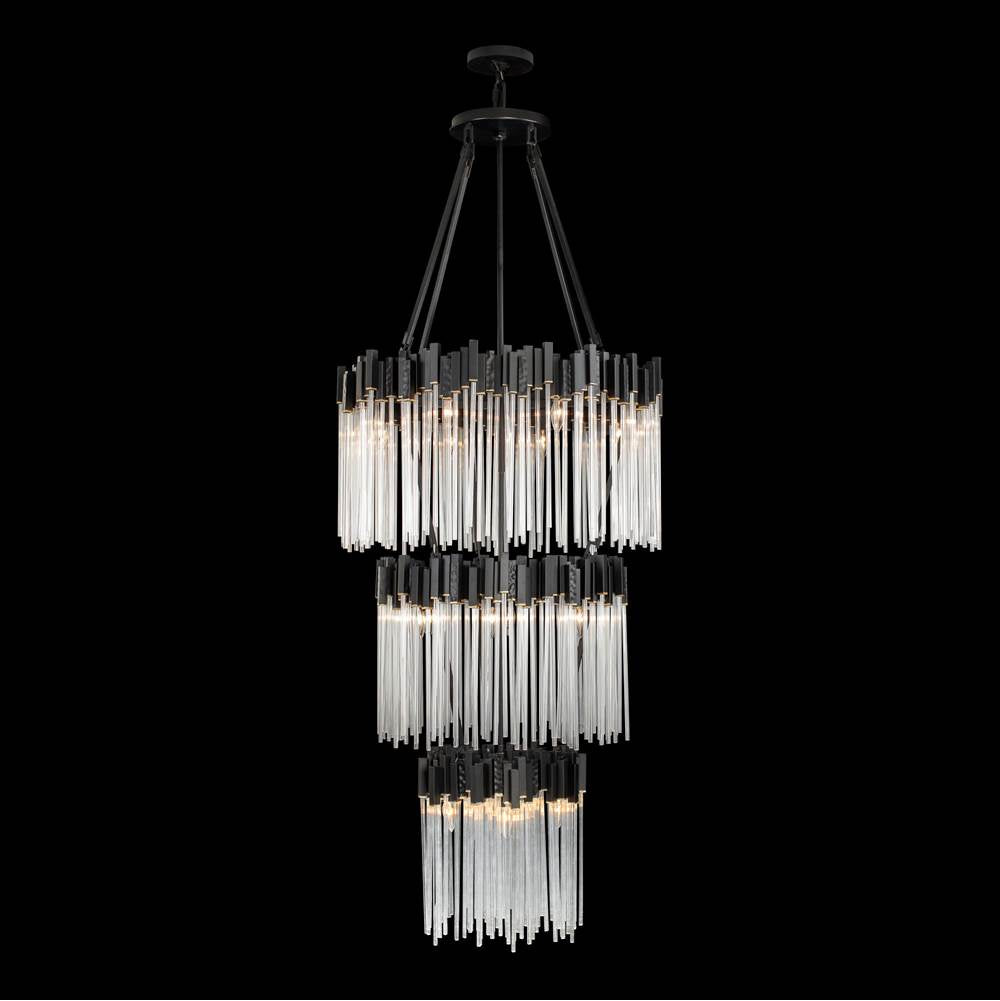Varaluz 309C19MBFG Matte Black,French Gold Matrix 18-lt 3-tier Chandelier - Matte Black/french Gold Image 2