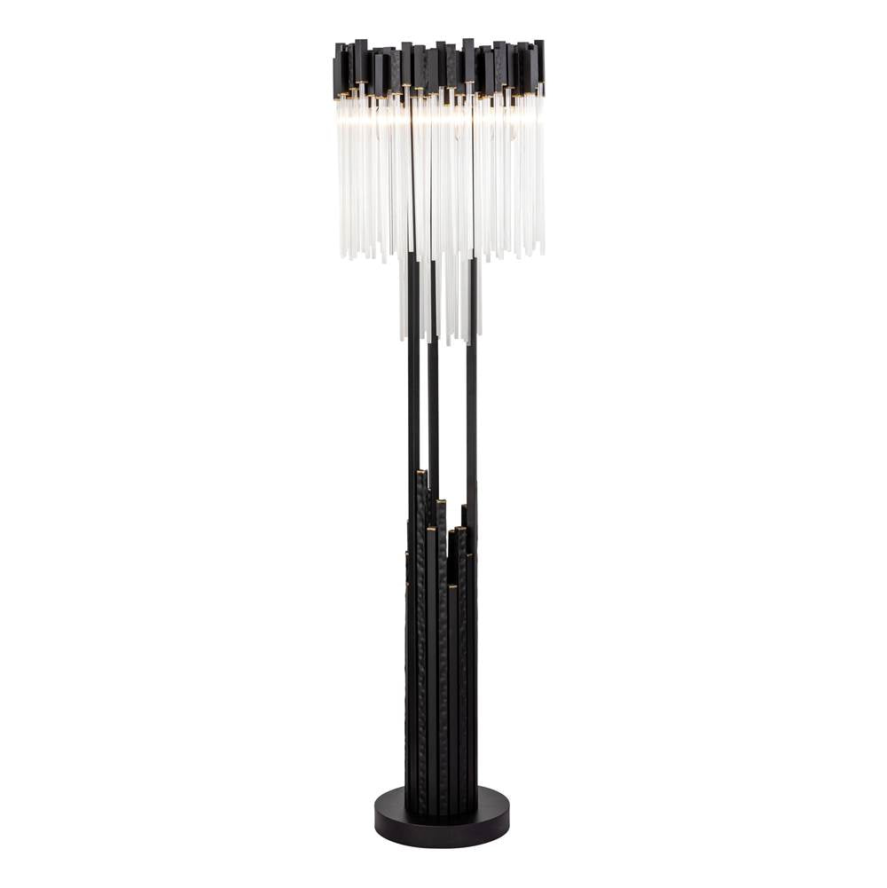 Varaluz 309L06MBFG Matte Black,French Gold Matrix 6-lt Floor Lamp - Matte Black/french Gold Image 1