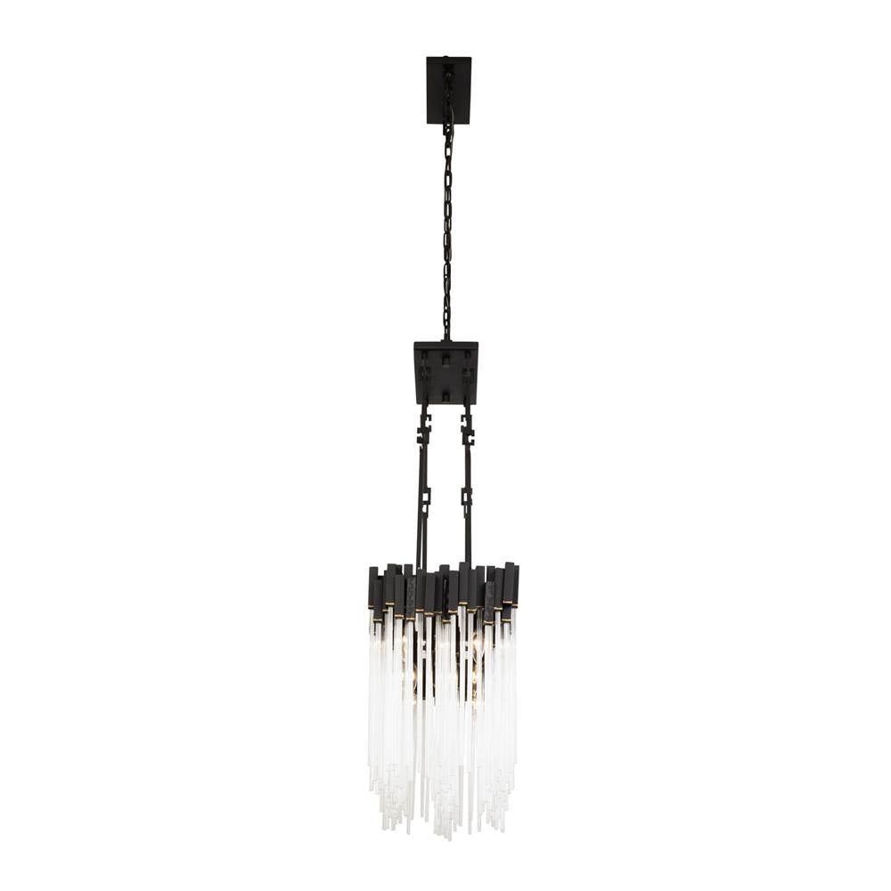 Varaluz 309N06MBFG Matte Black,French Gold Matrix 6-lt Linear Pendant - Matte Black/french Gold Image 5