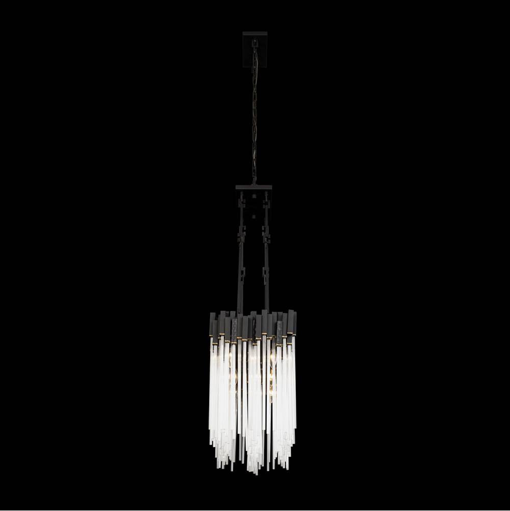 Varaluz 309N06MBFG Matte Black,French Gold Matrix 6-lt Linear Pendant - Matte Black/french Gold Image 4