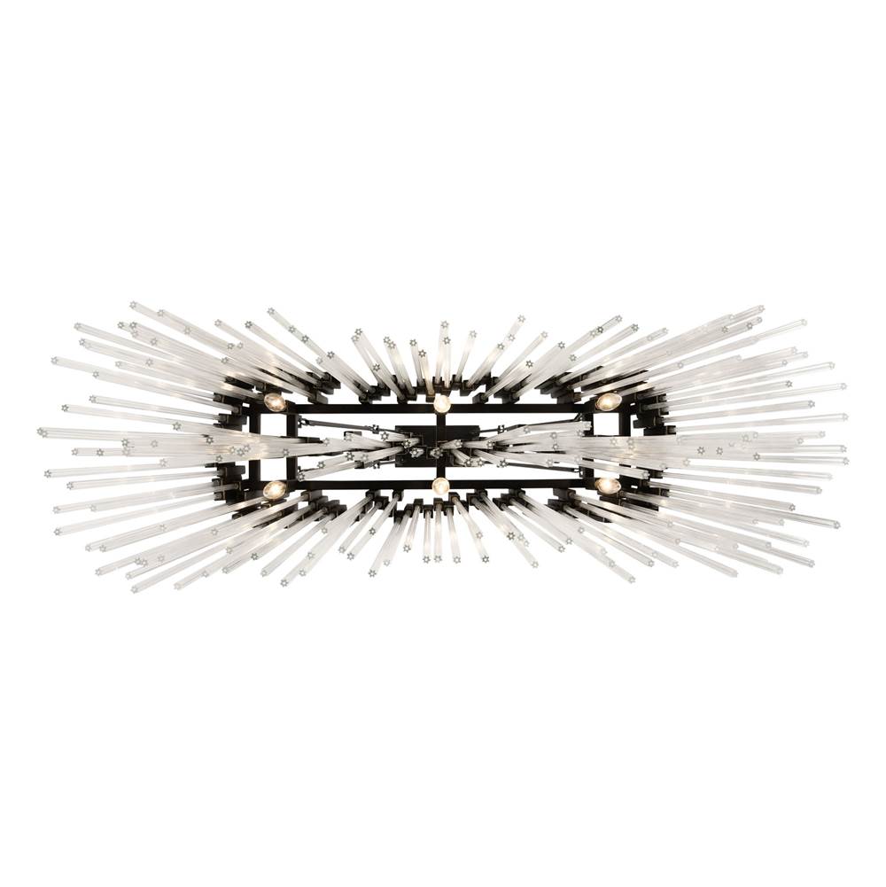 Varaluz 309N06MBFG Matte Black,French Gold Matrix 6-lt Linear Pendant - Matte Black/french Gold Image 3