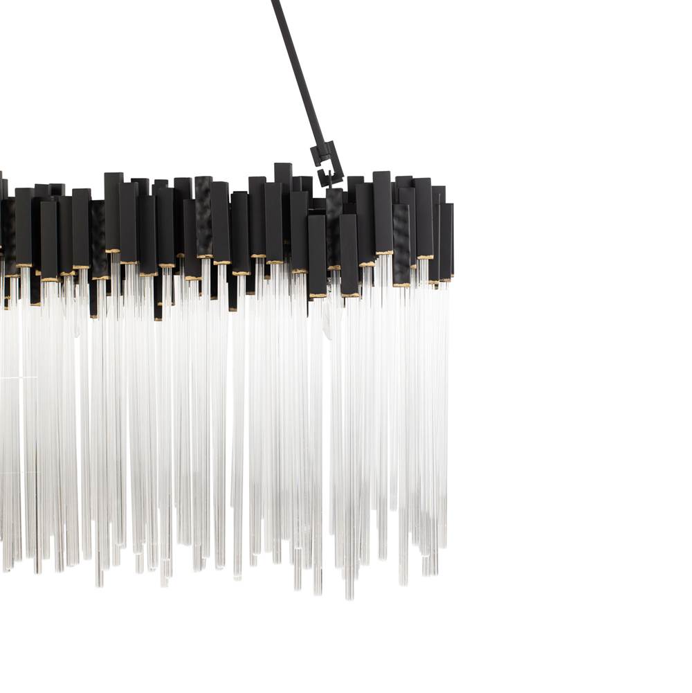 Varaluz 309N06MBFG Matte Black,French Gold Matrix 6-lt Linear Pendant - Matte Black/french Gold Image 2