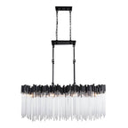 Varaluz 309N08MBFG Matte Black,French Gold Matrix 8-lt Linear Pendant - Matte Black/french Gold Image 9