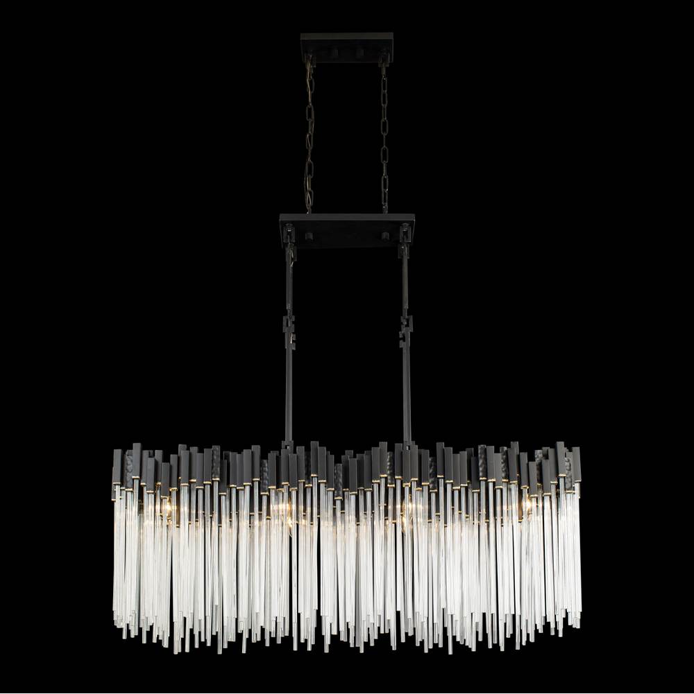 Varaluz 309N08MBFG Matte Black,French Gold Matrix 8-lt Linear Pendant - Matte Black/french Gold Image 8