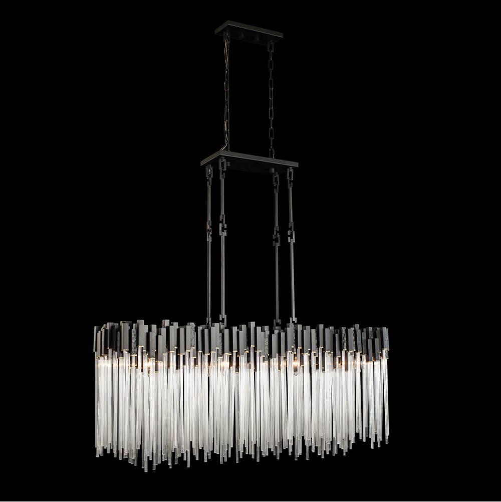 Varaluz 309N08MBFG Matte Black,French Gold Matrix 8-lt Linear Pendant - Matte Black/french Gold Image 6