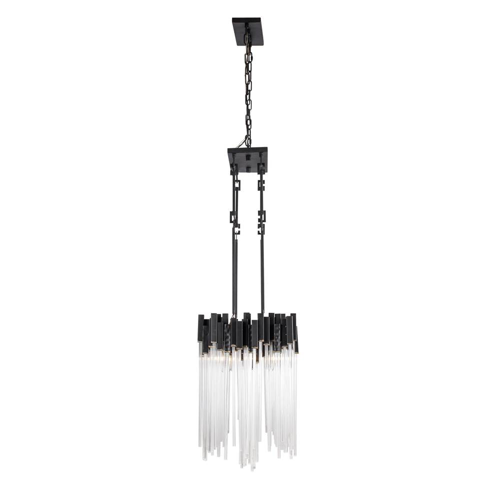 Varaluz 309N08MBFG Matte Black,French Gold Matrix 8-lt Linear Pendant - Matte Black/french Gold Image 5