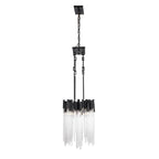 Varaluz 309N08MBFG Matte Black,French Gold Matrix 8-lt Linear Pendant - Matte Black/french Gold Image 5