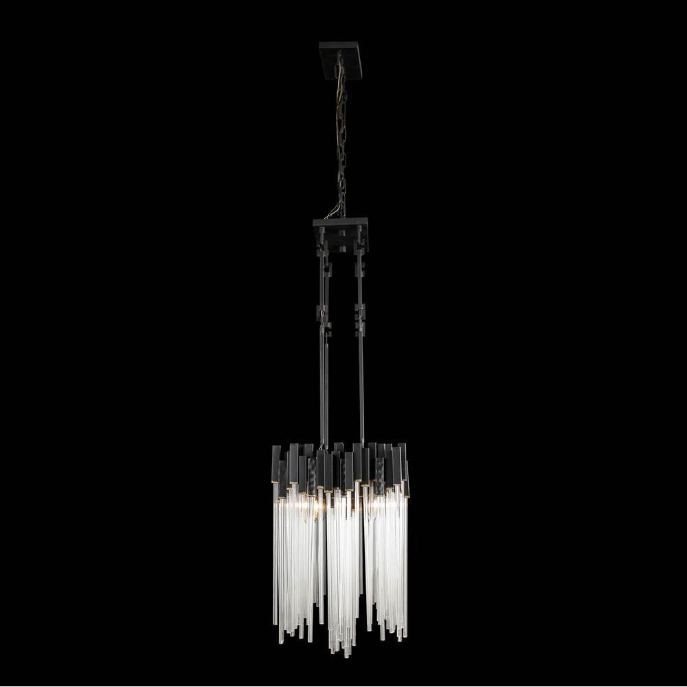 Varaluz 309N08MBFG Matte Black,French Gold Matrix 8-lt Linear Pendant - Matte Black/french Gold Image 4
