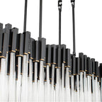 Varaluz 309N08MBFG Matte Black,French Gold Matrix 8-lt Linear Pendant - Matte Black/french Gold Image 2