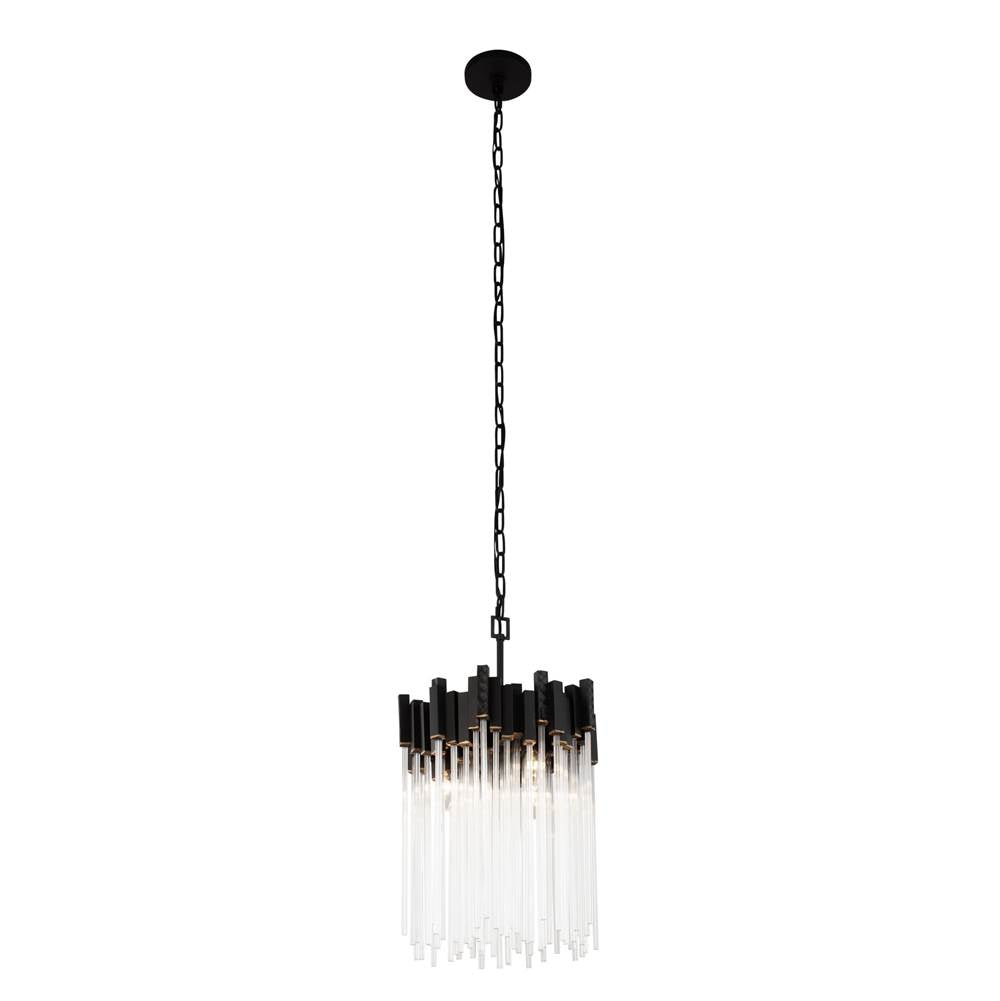 Varaluz 309P03MBFG Matte Black,French Gold Matrix 3-lt Pendant - Matte Black/french Gold Image 1