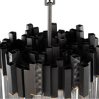 Varaluz 309P03MBFG Matte Black,French Gold Matrix 3-lt Pendant - Matte Black/french Gold Image 2
