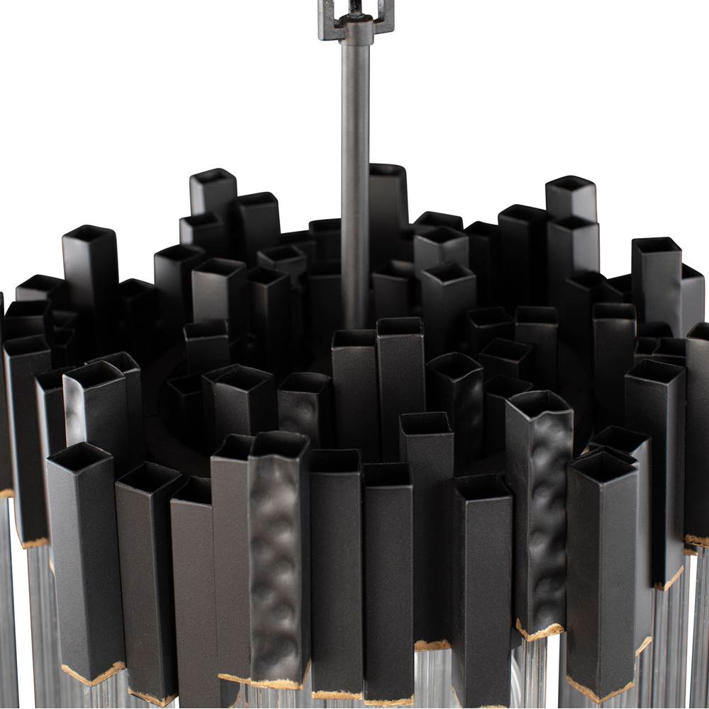 Varaluz 309P03MBFG Matte Black,French Gold Matrix 3-lt Pendant - Matte Black/french Gold Image 2